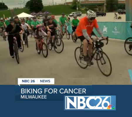Biking for cancer research in Milwaukee Wisconsin