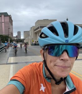 a cyclist on the Audaxity charity bike ride in Milwaukee